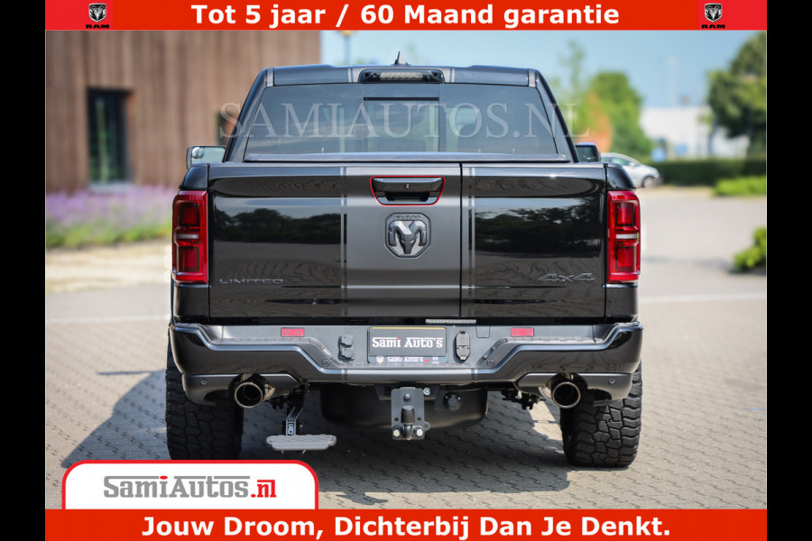 Dodge Ram 1500 Limited Night High Output 540HP 706Nm | Massage + Full Option | De Meest Luxe en Volle Pick-Up in zijn Klasse | Comfortabele Dubbele Cabine met Royale 5 Zitplaatsen | BPM vrij | Nu Leverbaar uit Voorraad | Voorraad Nr 2334 - 5409