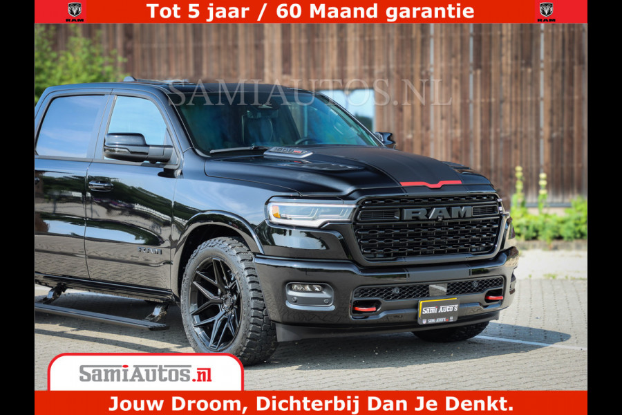 Dodge Ram 1500 Limited Night High Output 540HP 706Nm | Massage + Full Option | De Meest Luxe en Volle Pick-Up in zijn Klasse | Comfortabele Dubbele Cabine met Royale 5 Zitplaatsen | BPM vrij | Nu Leverbaar uit Voorraad | Voorraad Nr 2334 - 5409