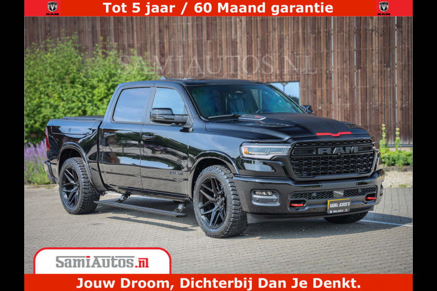 Dodge Ram 1500 Limited Night High Output 540HP 706Nm | Massage + Full Option | De Meest Luxe en Volle Pick-Up in zijn Klasse | Comfortabele Dubbele Cabine met Royale 5 Zitplaatsen | BPM vrij | Nu Leverbaar uit Voorraad | Voorraad Nr 2334 - 5409