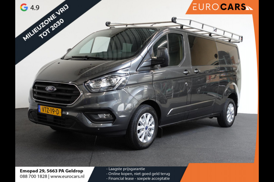 Ford Transit Custom L2H1 Limited Dubbele Cabine Automaat Navigatie Airco 2 Schuifdeuren Trekhaak Parkeersensoren Carplay Imperiaal