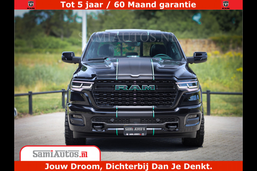 Dodge Ram 1500 Limited Night H.O 540HP 706Nm | Massage + Full Option | De Meest Luxe en Volle Pick-Up in zijn Klasse | Comfortabele Dubbele Cabine met Royale 5 Zitplaatsen | BPM vrij | Nu Leverbaar uit Voorraad | Voorraad Nr 2370 - 5411