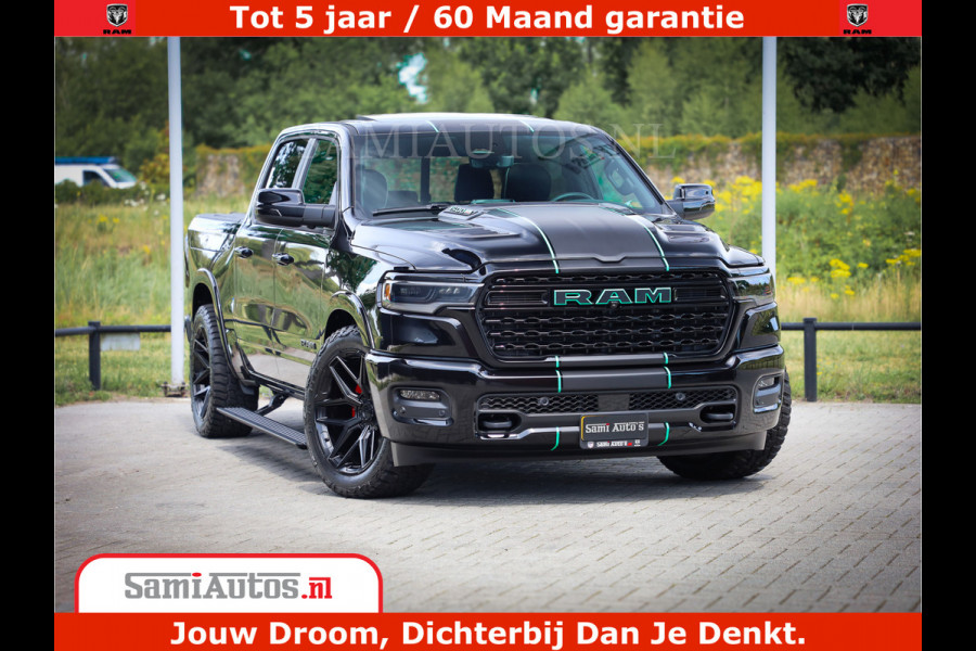 Dodge Ram 1500 Limited Night H.O 540HP 706Nm | Massage + Full Option | De Meest Luxe en Volle Pick-Up in zijn Klasse | Comfortabele Dubbele Cabine met Royale 5 Zitplaatsen | BPM vrij | Nu Leverbaar uit Voorraad | Voorraad Nr 2370 - 5411