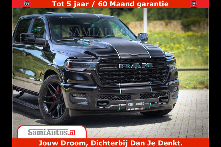 Dodge Ram 1500 Limited Night H.O 540HP 706Nm | Massage + Full Option | De Meest Luxe en Volle Pick-Up in zijn Klasse | Comfortabele Dubbele Cabine met Royale 5 Zitplaatsen | BPM vrij | Nu Leverbaar uit Voorraad | Voorraad Nr 2370 - 5411