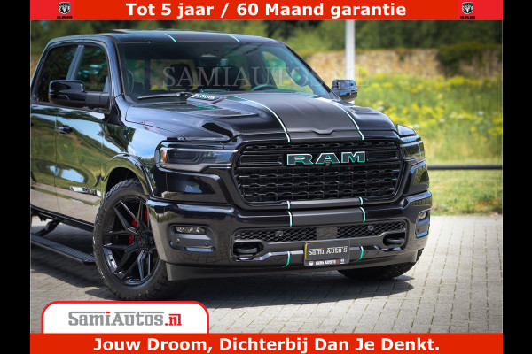 Dodge Ram 1500 Limited Night H.O 540HP 706Nm | Massage + Full Option | De Meest Luxe en Volle Pick-Up in zijn Klasse | Comfortabele Dubbele Cabine met Royale 5 Zitplaatsen | BPM vrij | Nu Leverbaar uit Voorraad | Voorraad Nr 2370 - 5411