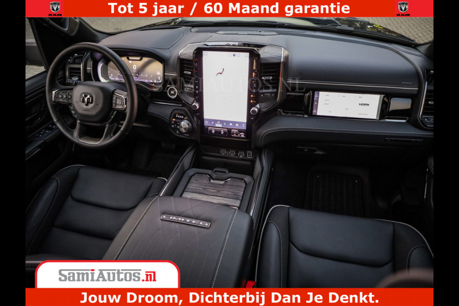 Dodge Ram 1500 Limited Night H.O 540HP 706Nm | Massage + Full Option | De Meest Luxe en Volle Pick-Up in zijn Klasse | Comfortabele Dubbele Cabine met Royale 5 Zitplaatsen | BPM vrij | Nu Leverbaar uit Voorraad | Voorraad Nr 2370 - 5411