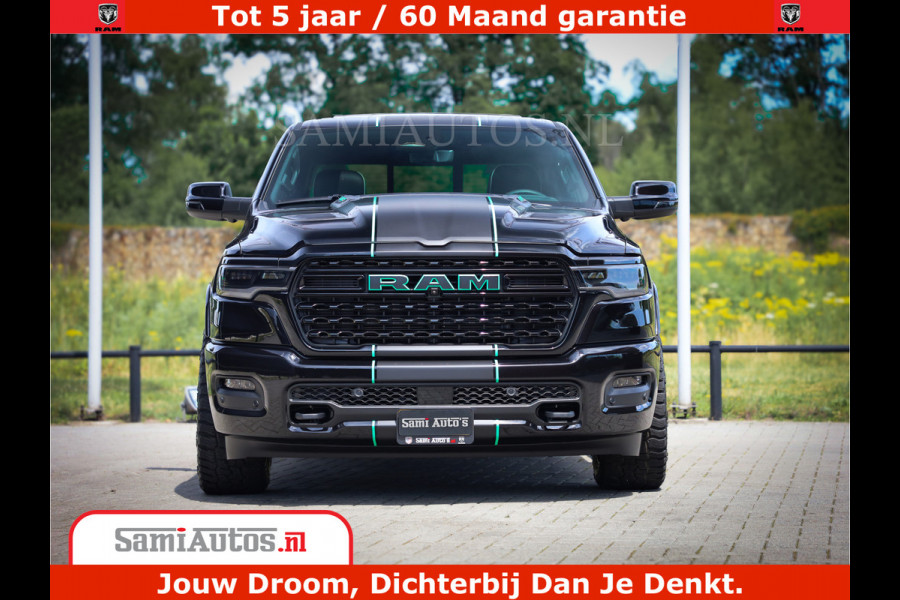 Dodge Ram 1500 Limited Night H.O 540HP 706Nm | Massage + Full Option | De Meest Luxe en Volle Pick-Up in zijn Klasse | Comfortabele Dubbele Cabine met Royale 5 Zitplaatsen | BPM vrij | Nu Leverbaar uit Voorraad | Voorraad Nr 2370 - 5411