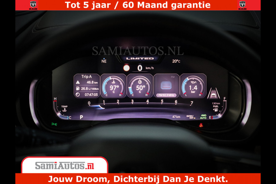 Dodge Ram 1500 Limited Night H.O 540HP 706Nm | Massage + Full Option | De Meest Luxe en Volle Pick-Up in zijn Klasse | Comfortabele Dubbele Cabine met Royale 5 Zitplaatsen | BPM vrij | Nu Leverbaar uit Voorraad | Voorraad Nr 2370 - 5411