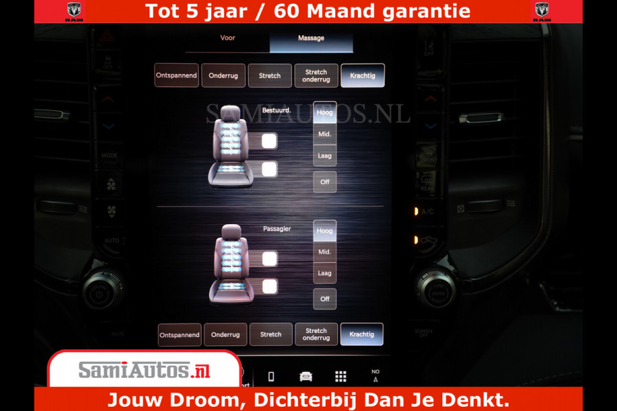 Dodge Ram 1500 Limited Night H.O 540HP 706Nm | Massage + Full Option | De Meest Luxe en Volle Pick-Up in zijn Klasse | Comfortabele Dubbele Cabine met Royale 5 Zitplaatsen | BPM vrij | Nu Leverbaar uit Voorraad | Voorraad Nr 2370 - 5411