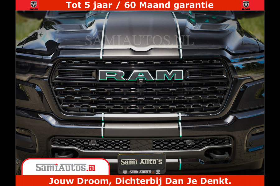Dodge Ram 1500 Limited Night H.O 540HP 706Nm | Massage + Full Option | De Meest Luxe en Volle Pick-Up in zijn Klasse | Comfortabele Dubbele Cabine met Royale 5 Zitplaatsen | BPM vrij | Nu Leverbaar uit Voorraad | Voorraad Nr 2370 - 5411