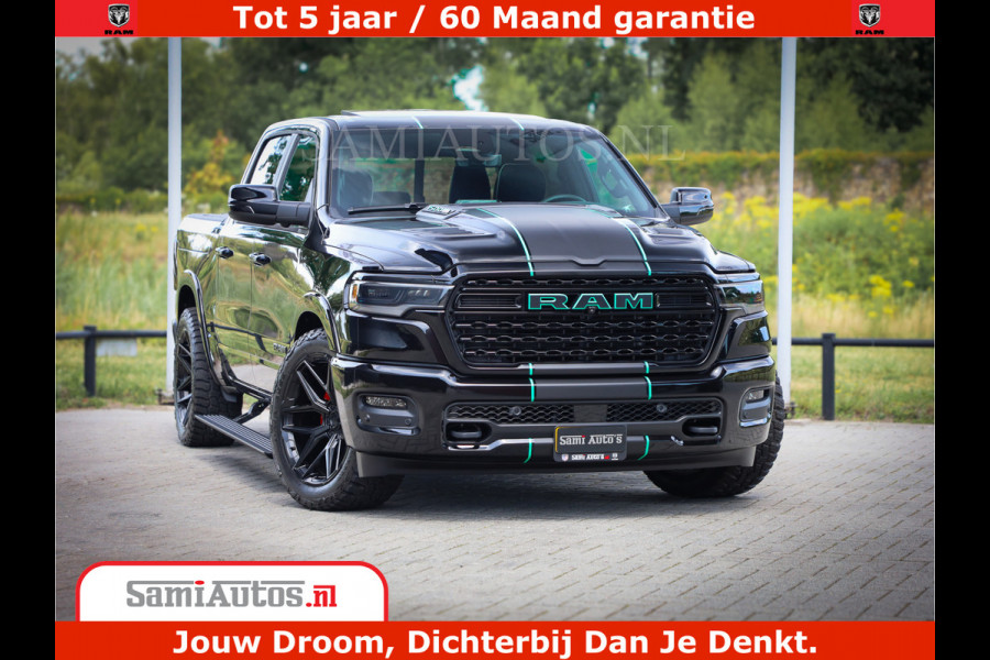 Dodge Ram 1500 Limited Night H.O 540HP 706Nm | Massage + Full Option | De Meest Luxe en Volle Pick-Up in zijn Klasse | Comfortabele Dubbele Cabine met Royale 5 Zitplaatsen | BPM vrij | Nu Leverbaar uit Voorraad | Voorraad Nr 2370 - 5411