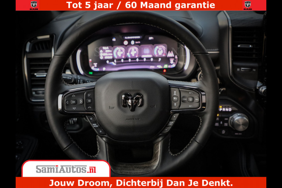 Dodge Ram 1500 Limited Night H.O 540HP 706Nm | Massage + Full Option | De Meest Luxe en Volle Pick-Up in zijn Klasse | Comfortabele Dubbele Cabine met Royale 5 Zitplaatsen | BPM vrij | Nu Leverbaar uit Voorraad | Voorraad Nr 2370 - 5411