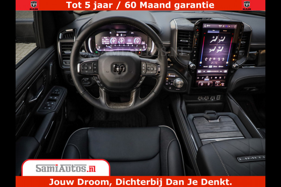 Dodge Ram 1500 Limited Night H.O 540HP 706Nm | Massage + Full Option | De Meest Luxe en Volle Pick-Up in zijn Klasse | Comfortabele Dubbele Cabine met Royale 5 Zitplaatsen | BPM vrij | Nu Leverbaar uit Voorraad | Voorraad Nr 2370 - 5411