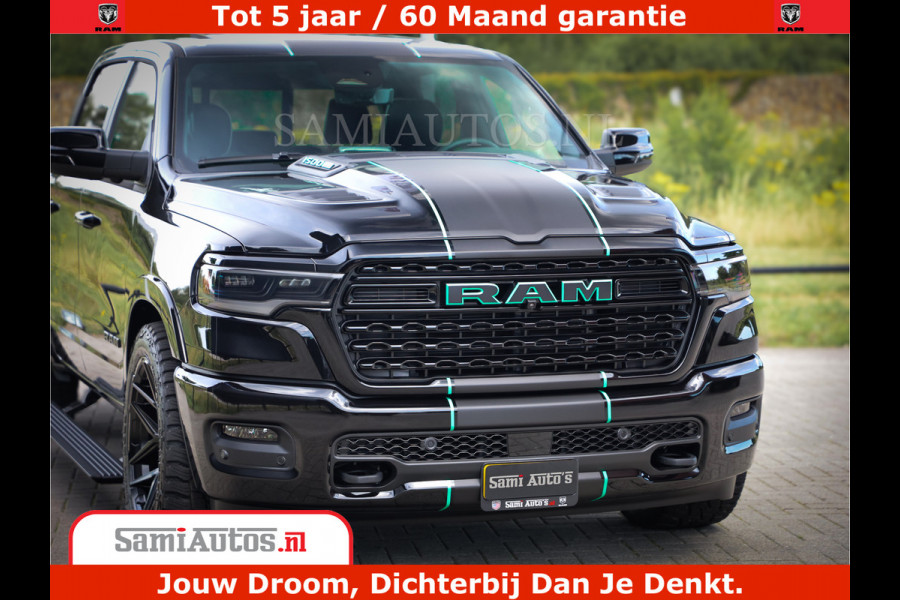 Dodge Ram 1500 Limited Night H.O 540HP 706Nm | Massage + Full Option | De Meest Luxe en Volle Pick-Up in zijn Klasse | Comfortabele Dubbele Cabine met Royale 5 Zitplaatsen | BPM vrij | Nu Leverbaar uit Voorraad | Voorraad Nr 2370 - 5411