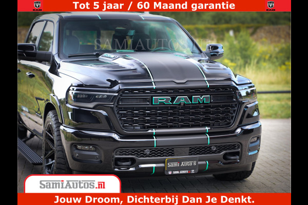 Dodge Ram 1500 Limited Night H.O 540HP 706Nm | Massage + Full Option | De Meest Luxe en Volle Pick-Up in zijn Klasse | Comfortabele Dubbele Cabine met Royale 5 Zitplaatsen | BPM vrij | Nu Leverbaar uit Voorraad | Voorraad Nr 2370 - 5411