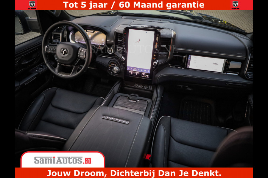 Dodge Ram 1500 Limited Night H.O 540HP 706Nm | Massage + Full Option | De Meest Luxe en Volle Pick-Up in zijn Klasse | Comfortabele Dubbele Cabine met Royale 5 Zitplaatsen | BPM vrij | Nu Leverbaar uit Voorraad | Voorraad Nr 2370 - 5411