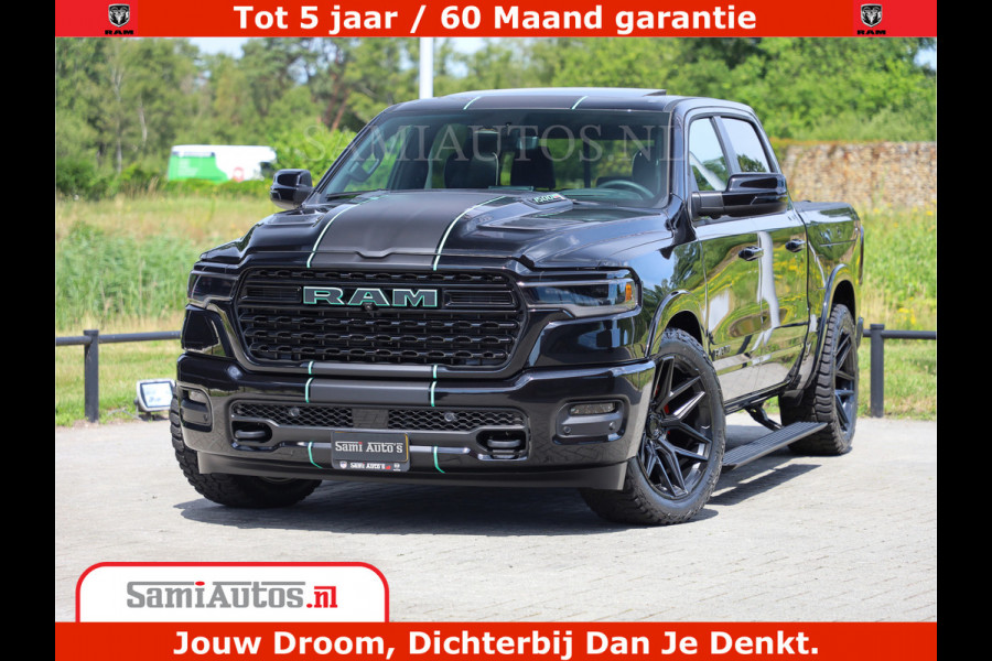 Dodge Ram 1500 Limited Night H.O 540HP 706Nm | Massage + Full Option | De Meest Luxe en Volle Pick-Up in zijn Klasse | Comfortabele Dubbele Cabine met Royale 5 Zitplaatsen | BPM vrij | Nu Leverbaar uit Voorraad | Voorraad Nr 2370 - 5411