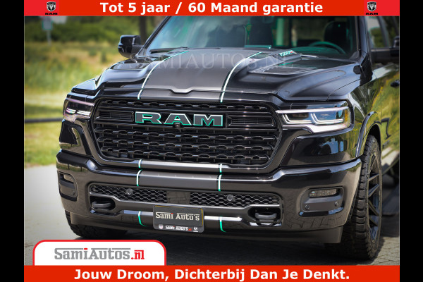 Dodge Ram 1500 Limited Night H.O 540HP 706Nm | Massage + Full Option | De Meest Luxe en Volle Pick-Up in zijn Klasse | Comfortabele Dubbele Cabine met Royale 5 Zitplaatsen | BPM vrij | Nu Leverbaar uit Voorraad | Voorraad Nr 2370 - 5411