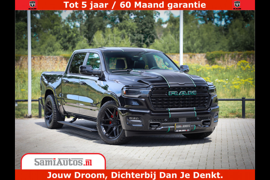 Dodge Ram 1500 Limited Night H.O 540HP 706Nm | Massage + Full Option | De Meest Luxe en Volle Pick-Up in zijn Klasse | Comfortabele Dubbele Cabine met Royale 5 Zitplaatsen | BPM vrij | Nu Leverbaar uit Voorraad | Voorraad Nr 2370 - 5411