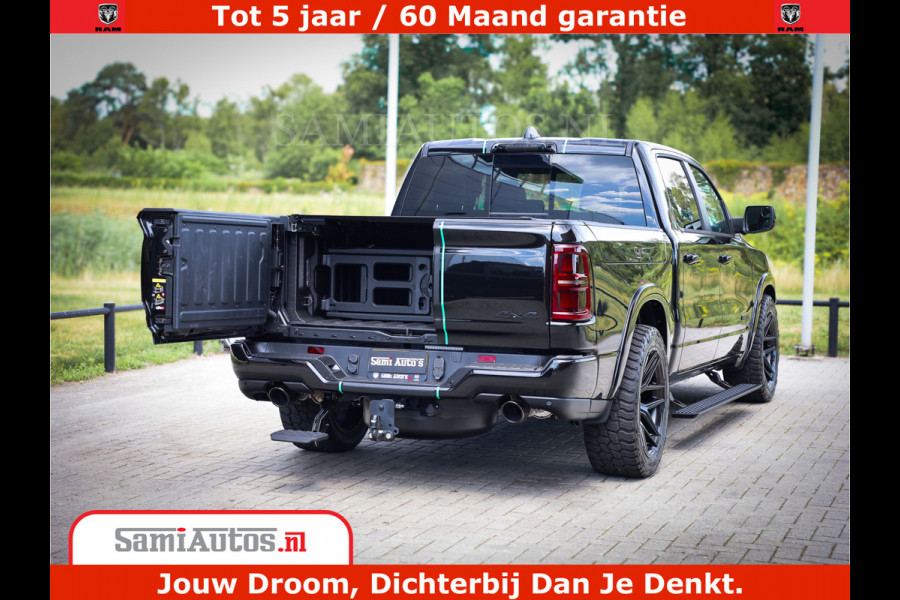 Dodge Ram 1500 Limited Night H.O 540HP 706Nm | Massage + Full Option | De Meest Luxe en Volle Pick-Up in zijn Klasse | Comfortabele Dubbele Cabine met Royale 5 Zitplaatsen | BPM vrij | Nu Leverbaar uit Voorraad | Voorraad Nr 2370 - 5411