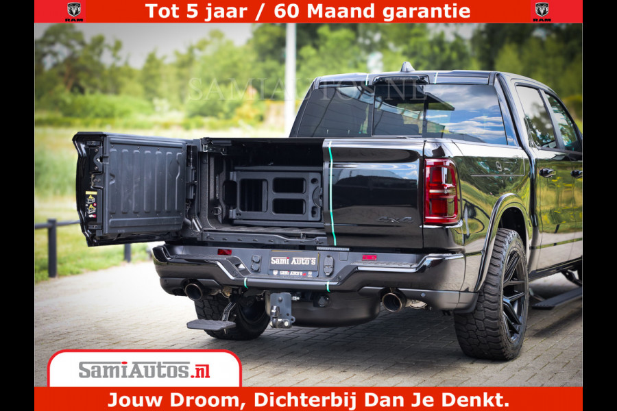 Dodge Ram 1500 Limited Night H.O 540HP 706Nm | Massage + Full Option | De Meest Luxe en Volle Pick-Up in zijn Klasse | Comfortabele Dubbele Cabine met Royale 5 Zitplaatsen | BPM vrij | Nu Leverbaar uit Voorraad | Voorraad Nr 2370 - 5411