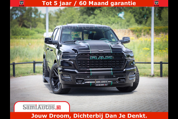 Dodge Ram 1500 Limited Night H.O 540HP 706Nm | Massage + Full Option | De Meest Luxe en Volle Pick-Up in zijn Klasse | Comfortabele Dubbele Cabine met Royale 5 Zitplaatsen | BPM vrij | Nu Leverbaar uit Voorraad | Voorraad Nr 2370 - 5411