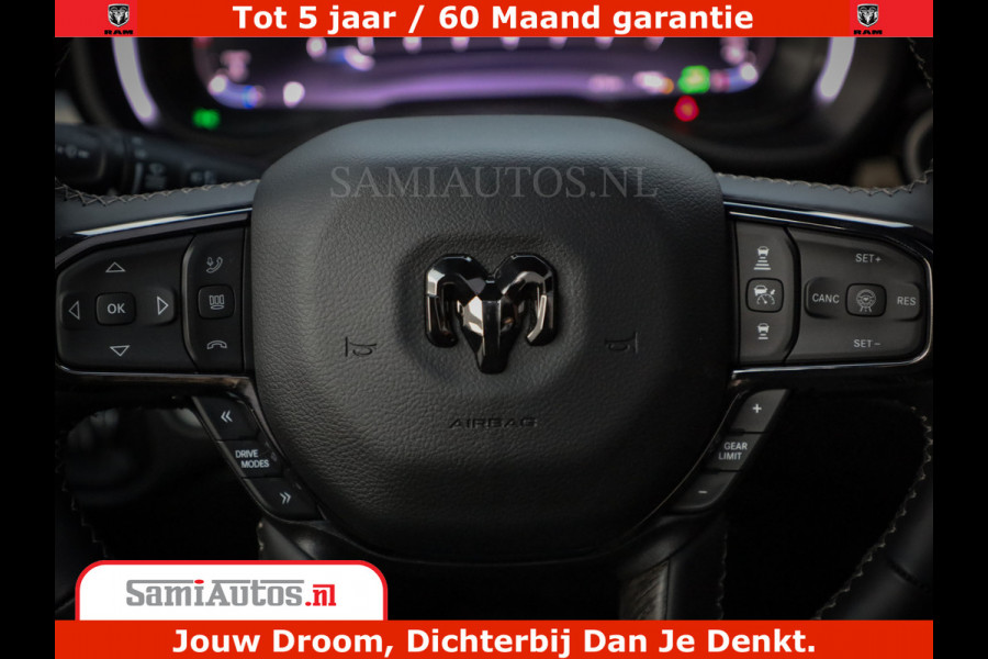 Dodge Ram 1500 Limited Night H.O 540HP 706Nm | Massage + Full Option | De Meest Luxe en Volle Pick-Up in zijn Klasse | Comfortabele Dubbele Cabine met Royale 5 Zitplaatsen | BPM vrij | Nu Leverbaar uit Voorraad | Voorraad Nr 2370 - 5411