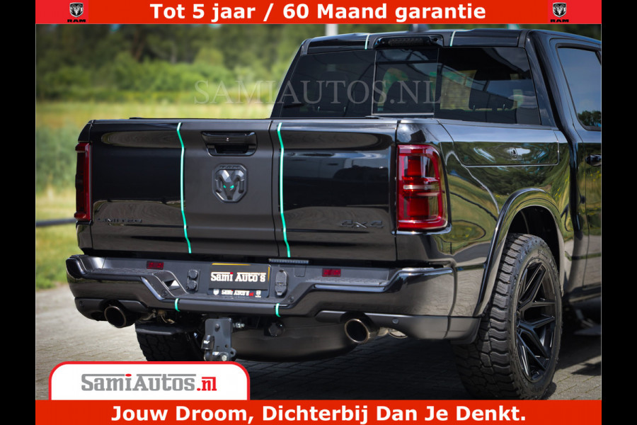 Dodge Ram 1500 Limited Night H.O 540HP 706Nm | Massage + Full Option | De Meest Luxe en Volle Pick-Up in zijn Klasse | Comfortabele Dubbele Cabine met Royale 5 Zitplaatsen | BPM vrij | Nu Leverbaar uit Voorraad | Voorraad Nr 2370 - 5411