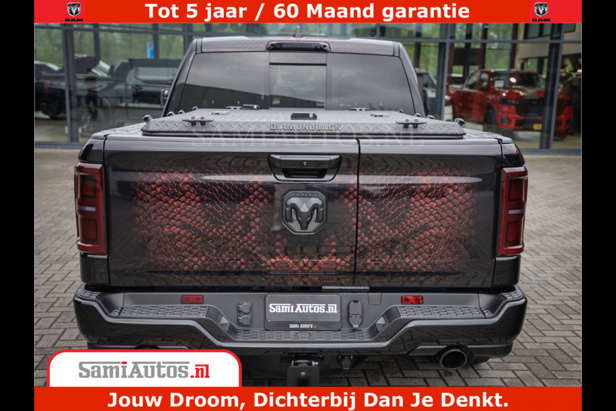 Dodge Ram COBRA EDITION | 1500 Limited Night High Output 540HP 706Nm | Massage + Full Option | De Meest Luxe en Volle Pick-Up in zijn Klas Comfortabele Dubbele Cabine met Royale 5 Zitplaatsen | BPM vrij | Nu Leverbaar uit Voorraad | Voorraad Nr 2292 - 5178 | Cobra package is meerprijs |