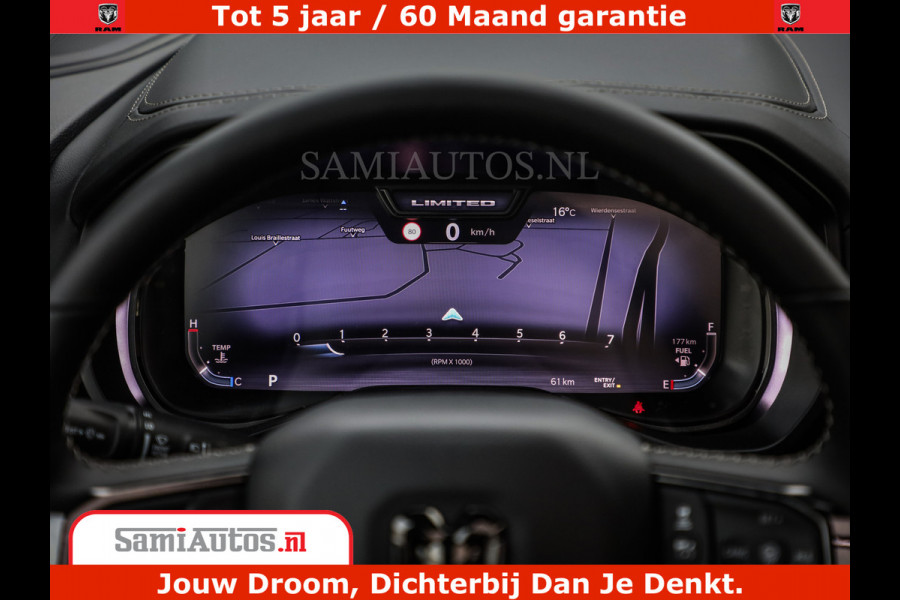 Dodge Ram 1500 Limited Night High Output 540HP 706Nm | Massage + Full Option | De Meest Luxe en Volle Pick-Up in zijn Klasse | Comfortabele Dubbele Cabine met Royale 5 Zitplaatsen | BPM vrij | Nu Leverbaar uit Voorraad | Voorraad Nr 2331 - 5133