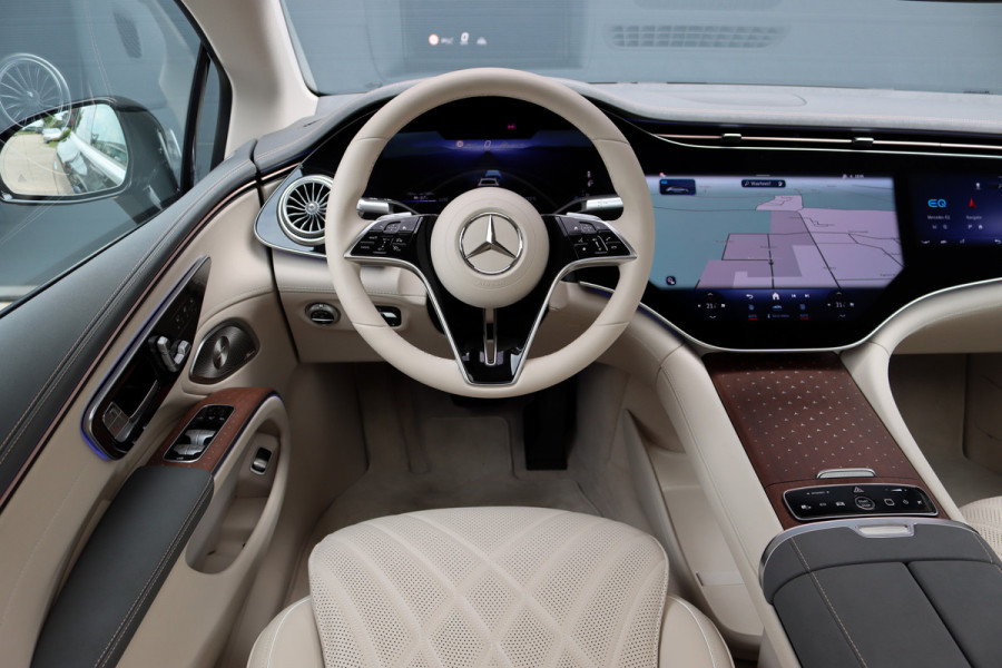 Mercedes-Benz EQS 450+ AMG Exclusive Line 118 kWh | Facelift | ex btw €78.500,- | Hyperscreen | Achterasbesturing | Airmatic | Distronic+ | Chauffeurspakket | MBUX Tablet | Massage | Burmester | Nappa Leder | HUD |