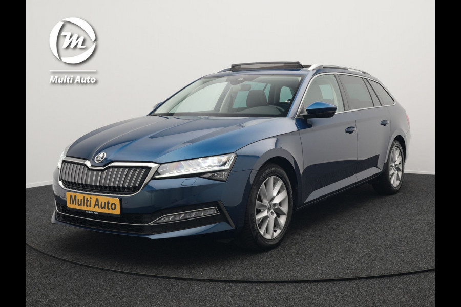 Škoda Superb Combi TSI iV Business Edition Plus Plug In Hybrid 218pk Dealer O.H. PHEV | Panodak | Cruise Control | Sportstoelen Memory & Verwarmd | Crystal LED | Apple Carplay | Virtual | DAB