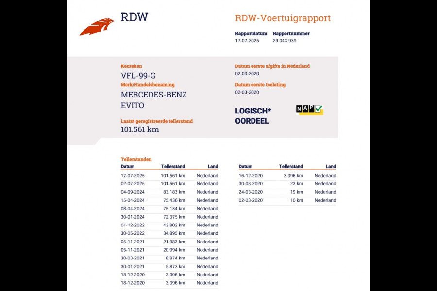 Mercedes-Benz eVito 41kWh Aviloo test 90,5% Lang L2 - Airco - Navi
