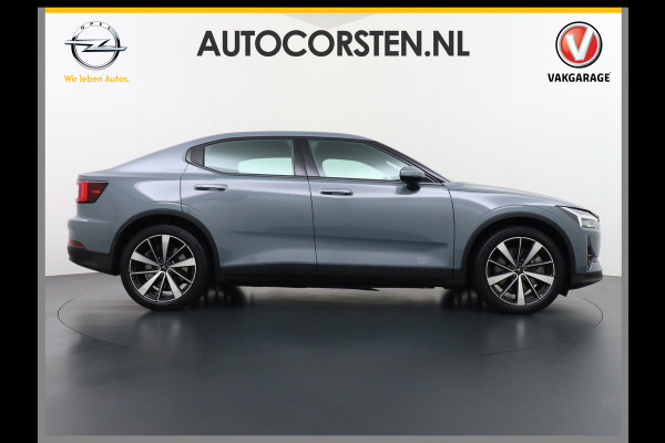 Polestar 2 AUT. 408 pk Long Range Dual Motor 78kWh Trekhaak Panoramadak Keyless-Start-Open(via GSM!) Electr.Stoelen Verwarmd+Achterbank+Stu Verkeersbord detectie Regen-Lichtsensor Virtual-Cockpit Home-Link Uitparkeer+Bots waarschuwing Autonoom-Rem Lane Assist Keyless Connected services Draadloze telefoonlader 1.500kg Trekvermogen 660Nm! €61.000 nieuw!