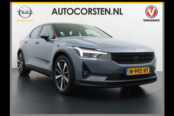 Polestar 2 AUT. 408 pk Long Range Dual Motor 78kWh Trekhaak Panoramadak Keyless-Start-Open(via GSM!) Electr.Stoelen Verwarmd+Achterbank+Stu Verkeersbord detectie Regen-Lichtsensor Virtual-Cockpit Home-Link Uitparkeer+Bots waarschuwing Autonoom-Rem Lane Assist Keyless Connected services Draadloze telefoonlader 1.500kg Trekvermogen 660Nm! €61.000 nieuw!