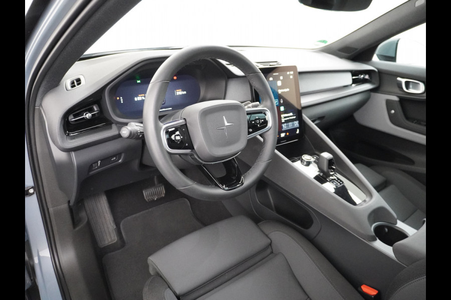 Polestar 2 AUT. 408 pk Long Range Dual Motor 78kWh Trekhaak Panoramadak Keyless-Start-Open(via GSM!) Electr.Stoelen Verwarmd+Achterbank+Stu Verkeersbord detectie Regen-Lichtsensor Virtual-Cockpit Home-Link Uitparkeer+Bots waarschuwing Autonoom-Rem Lane Assist Keyless Connected services Draadloze telefoonlader 1.500kg Trekvermogen 660Nm! €61.000 nieuw!