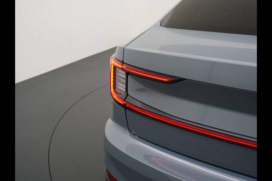 Polestar 2 AUT. 408 pk Long Range Dual Motor 78kWh Trekhaak Panoramadak Keyless-Start-Open(via GSM!) Electr.Stoelen Verwarmd+Achterbank+Stu Verkeersbord detectie Regen-Lichtsensor Virtual-Cockpit Home-Link Uitparkeer+Bots waarschuwing Autonoom-Rem Lane Assist Keyless Connected services Draadloze telefoonlader 1.500kg Trekvermogen 660Nm! €61.000 nieuw!