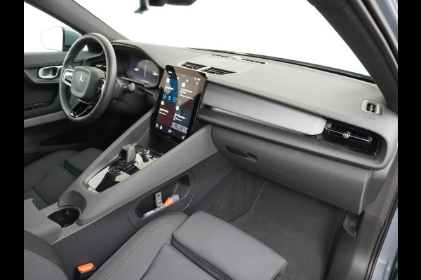 Polestar 2 AUT. 408 pk Long Range Dual Motor 78kWh Trekhaak Panoramadak Keyless-Start-Open(via GSM!) Electr.Stoelen Verwarmd+Achterbank+Stu Verkeersbord detectie Regen-Lichtsensor Virtual-Cockpit Home-Link Uitparkeer+Bots waarschuwing Autonoom-Rem Lane Assist Keyless Connected services Draadloze telefoonlader 1.500kg Trekvermogen 660Nm! €61.000 nieuw!