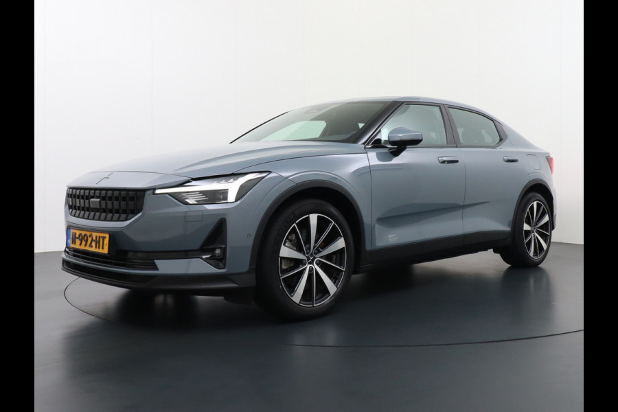 Polestar 2 AUT. 408 pk Long Range Dual Motor 78kWh Trekhaak Panoramadak Keyless-Start-Open(via GSM!) Electr.Stoelen Verwarmd+Achterbank+Stu Verkeersbord detectie Regen-Lichtsensor Virtual-Cockpit Home-Link Uitparkeer+Bots waarschuwing Autonoom-Rem Lane Assist Keyless Connected services Draadloze telefoonlader 1.500kg Trekvermogen 660Nm! €61.000 nieuw!
