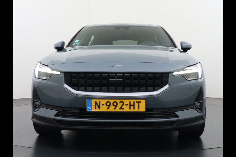Polestar 2 AUT. 408 pk Long Range Dual Motor 78kWh Trekhaak Panoramadak Keyless-Start-Open(via GSM!) Electr.Stoelen Verwarmd+Achterbank+Stu Verkeersbord detectie Regen-Lichtsensor Virtual-Cockpit Home-Link Uitparkeer+Bots waarschuwing Autonoom-Rem Lane Assist Keyless Connected services Draadloze telefoonlader 1.500kg Trekvermogen 660Nm! €61.000 nieuw!
