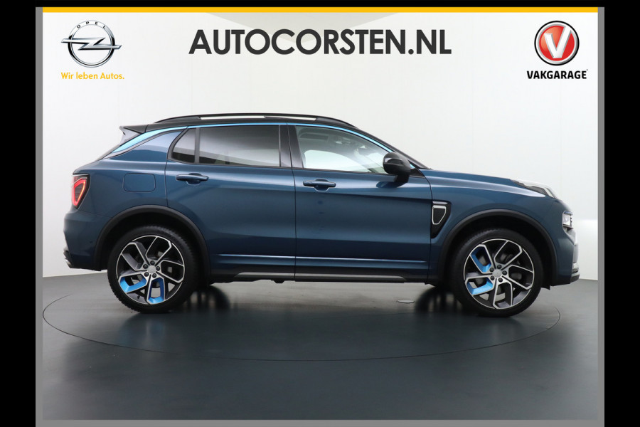 Lynk & Co 01 1.5 PHEV AUT-7 261pk Pano-Schuif-K-dak 20" 360°Camera Apple Carplay Android Auto Adaptive-Cruise Navi Pdc Ecc Keyless Led Plug-I Elek.Memory.Stoel File assistent Dodehoek detector Elektrisch bedienbare achterklep Rijstrooksensor Wifi Verkeersbord detectie 425Nm koppel 3,7kw laadvermogen A-label Euro 6 Hybride Benzine/Elektrisch rijden tot ca.69km 1.800kg trekvermogen