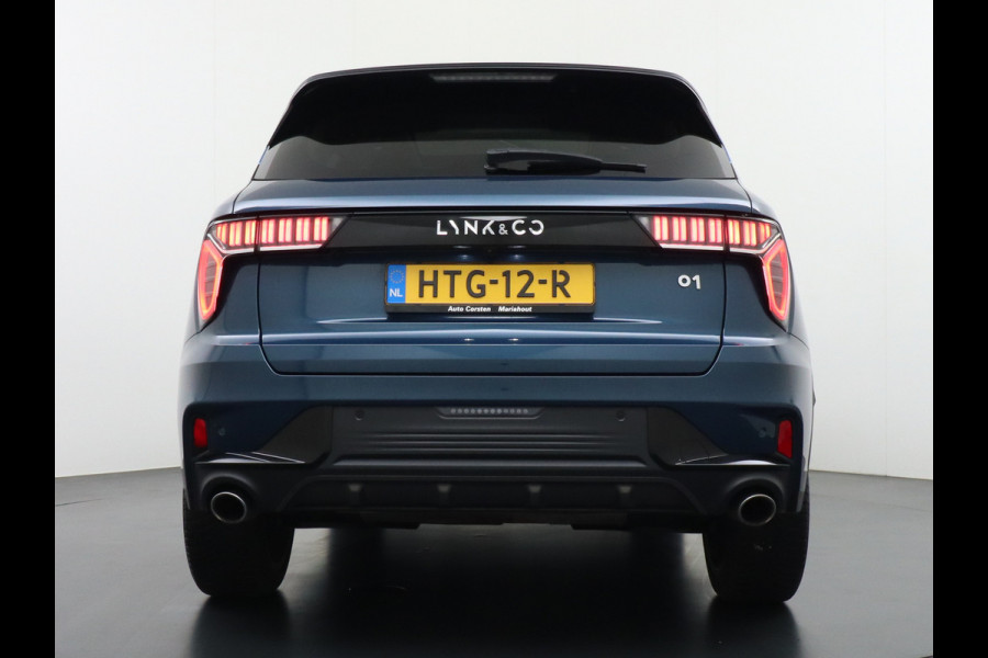 Lynk & Co 01 1.5 PHEV AUT-7 261pk Pano-Schuif-K-dak 20" 360°Camera Apple Carplay Android Auto Adaptive-Cruise Navi Pdc Ecc Keyless Led Plug-I Elek.Memory.Stoel File assistent Dodehoek detector Elektrisch bedienbare achterklep Rijstrooksensor Wifi Verkeersbord detectie 425Nm koppel 3,7kw laadvermogen A-label Euro 6 Hybride Benzine/Elektrisch rijden tot ca.69km 1.800kg trekvermogen