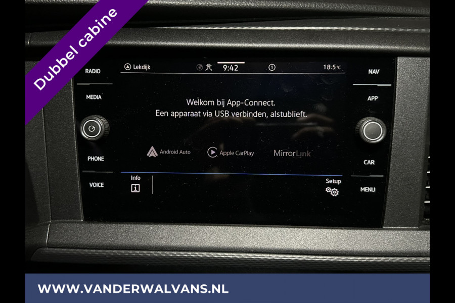 Volkswagen Transporter 2.0 TDI L2H1 Dubbele Cabine Euro6 Airco | 5-Zits | Navigatie | Trekhaak | Apple Carplay Android Auto, Cruisecontrol, Parkeersensoren