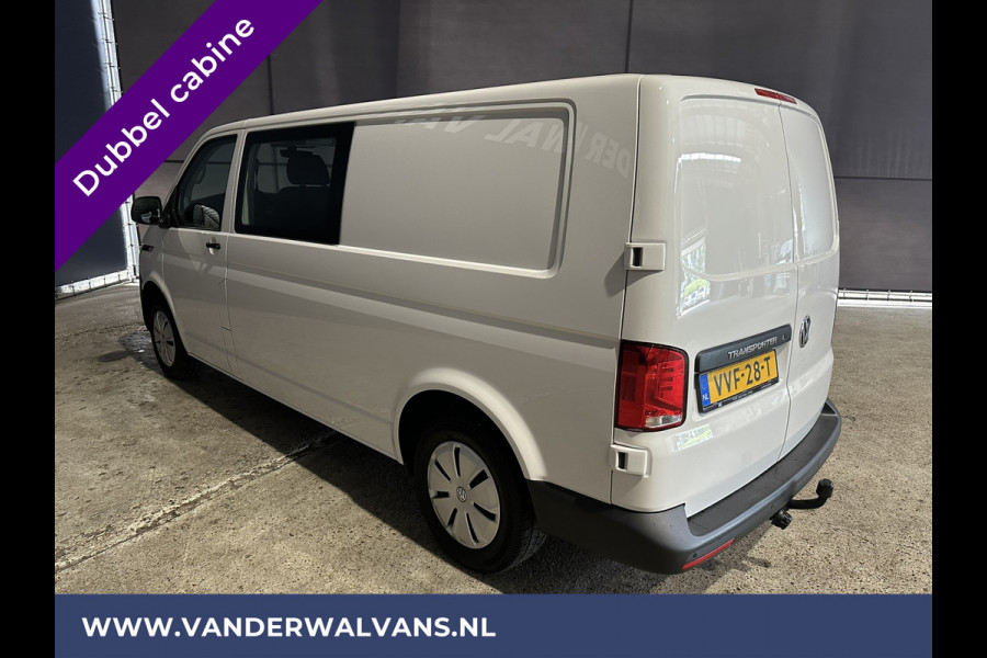 Volkswagen Transporter 2.0 TDI L2H1 Dubbele Cabine Euro6 Airco | 5-Zits | Navigatie | Trekhaak | Apple Carplay Android Auto, Cruisecontrol, Parkeersensoren