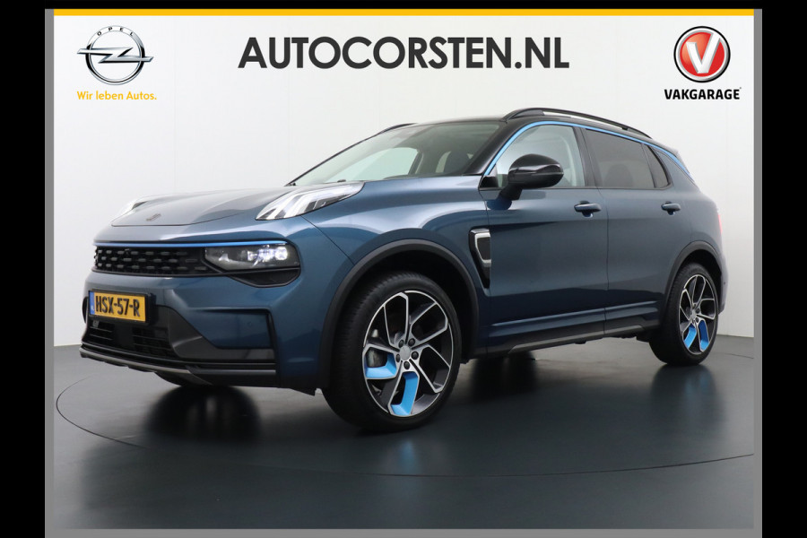 Lynk & Co 01 1.5 PHEV AUT-7 261pk Pano-Schuif-K-dak 20" 360°Camera Apple Carplay Android Auto Adaptive-Cruise Navi Pdc Ecc Keyless Led Plug-I Elek.Memory.Stoel File assistent Dodehoek detector Elektrisch bedienbare achterklep Rijstrooksensor Wifi Verkeersbord detectie 425Nm koppel 3,7kw laadvermogen A-label Euro 6 Hybride Benzine/Elektrisch rijden tot ca.69km 1.800kg trekvermogen