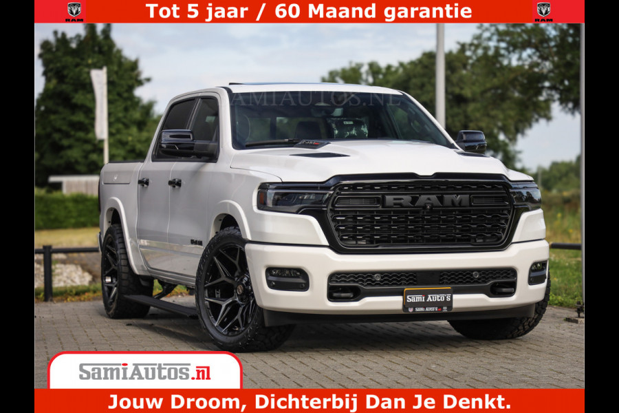 Dodge Ram 1500 1500 Limited Night High Output 540HP 706Nm | Massage + Full Option | De Meest Luxe en Volle Pick-Up in zijn Klasse | Comfortabele Dubbele Cabine met Royale 5 Zitplaatsen | BPM vrij | Nu Leverbaar uit Voorraad | Voorraad Nr 2336 - 7700