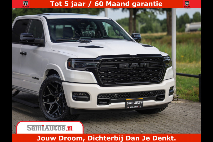 Dodge Ram 1500 1500 Limited Night High Output 540HP 706Nm | Massage + Full Option | De Meest Luxe en Volle Pick-Up in zijn Klasse | Comfortabele Dubbele Cabine met Royale 5 Zitplaatsen | BPM vrij | Nu Leverbaar uit Voorraad | Voorraad Nr 2336 - 7700