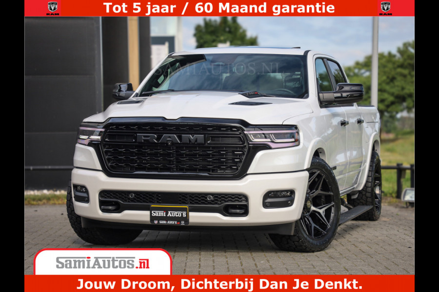 Dodge Ram 1500 1500 Limited Night High Output 540HP 706Nm | Massage + Full Option | De Meest Luxe en Volle Pick-Up in zijn Klasse | Comfortabele Dubbele Cabine met Royale 5 Zitplaatsen | BPM vrij | Nu Leverbaar uit Voorraad | Voorraad Nr 2336 - 7700
