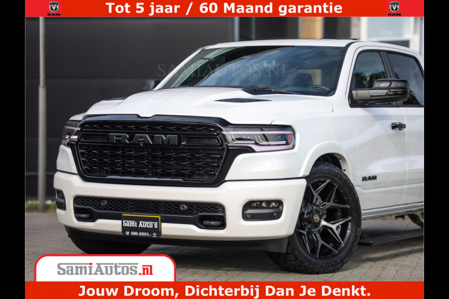 Dodge Ram 1500 1500 Limited Night High Output 540HP 706Nm | Massage + Full Option | De Meest Luxe en Volle Pick-Up in zijn Klasse | Comfortabele Dubbele Cabine met Royale 5 Zitplaatsen | BPM vrij | Nu Leverbaar uit Voorraad | Voorraad Nr 2336 - 7700