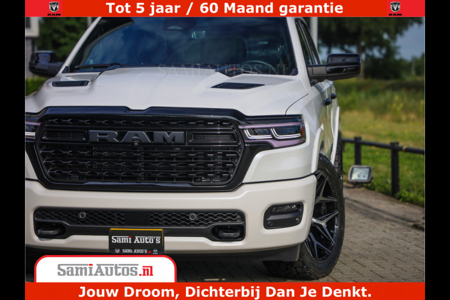 Dodge Ram 1500 1500 Limited Night High Output 540HP 706Nm | Massage + Full Option | De Meest Luxe en Volle Pick-Up in zijn Klasse | Comfortabele Dubbele Cabine met Royale 5 Zitplaatsen | BPM vrij | Nu Leverbaar uit Voorraad | Voorraad Nr 2336 - 7700
