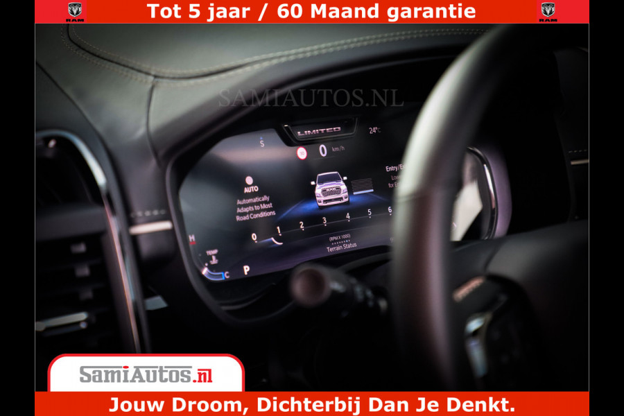 Dodge Ram 1500 1500 Limited Night High Output 540HP 706Nm | Massage + Full Option | De Meest Luxe en Volle Pick-Up in zijn Klasse | Comfortabele Dubbele Cabine met Royale 5 Zitplaatsen | BPM vrij | Nu Leverbaar uit Voorraad | Voorraad Nr 2336 - 7700